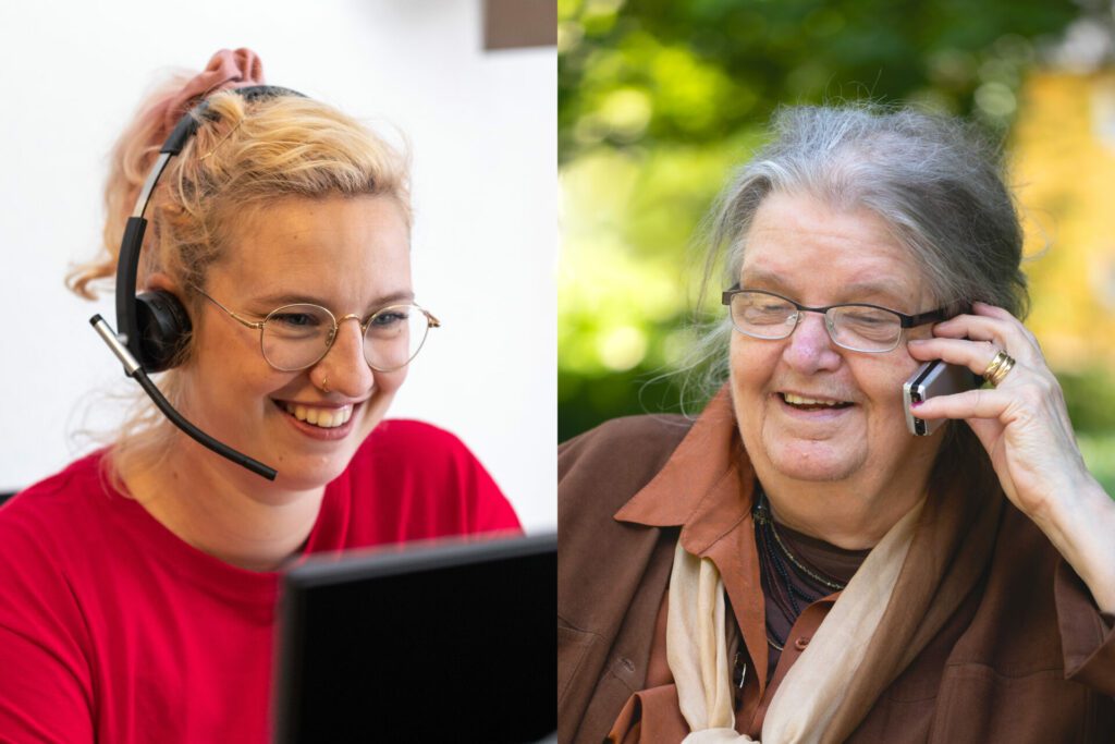 Beratung 1 Kollektivistin in telefonischer Beratung mit interessierter Person